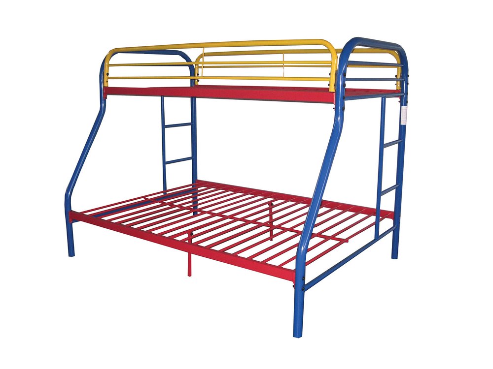 78" X 54" X 60" Twin Over Full Purple Metal Tube Bunk Bed