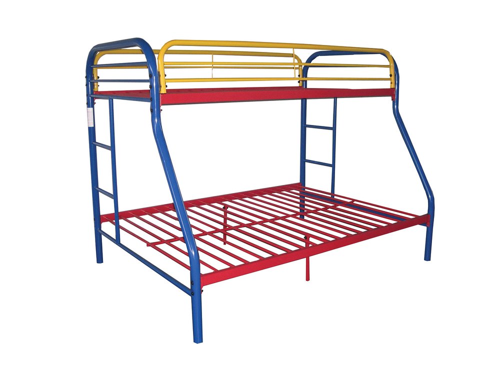 78" X 54" X 60" Twin Over Full Purple Metal Tube Bunk Bed