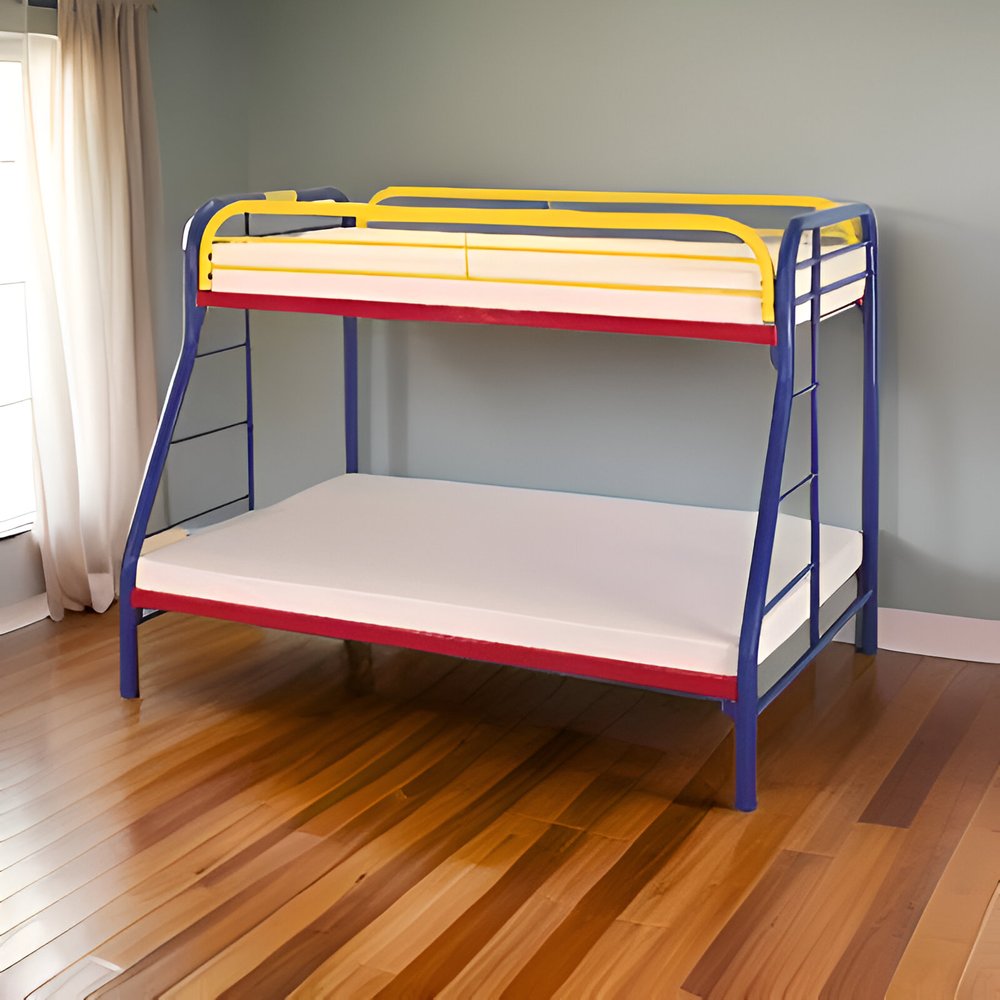 78" X 54" X 60" Twin Over Full Purple Metal Tube Bunk Bed