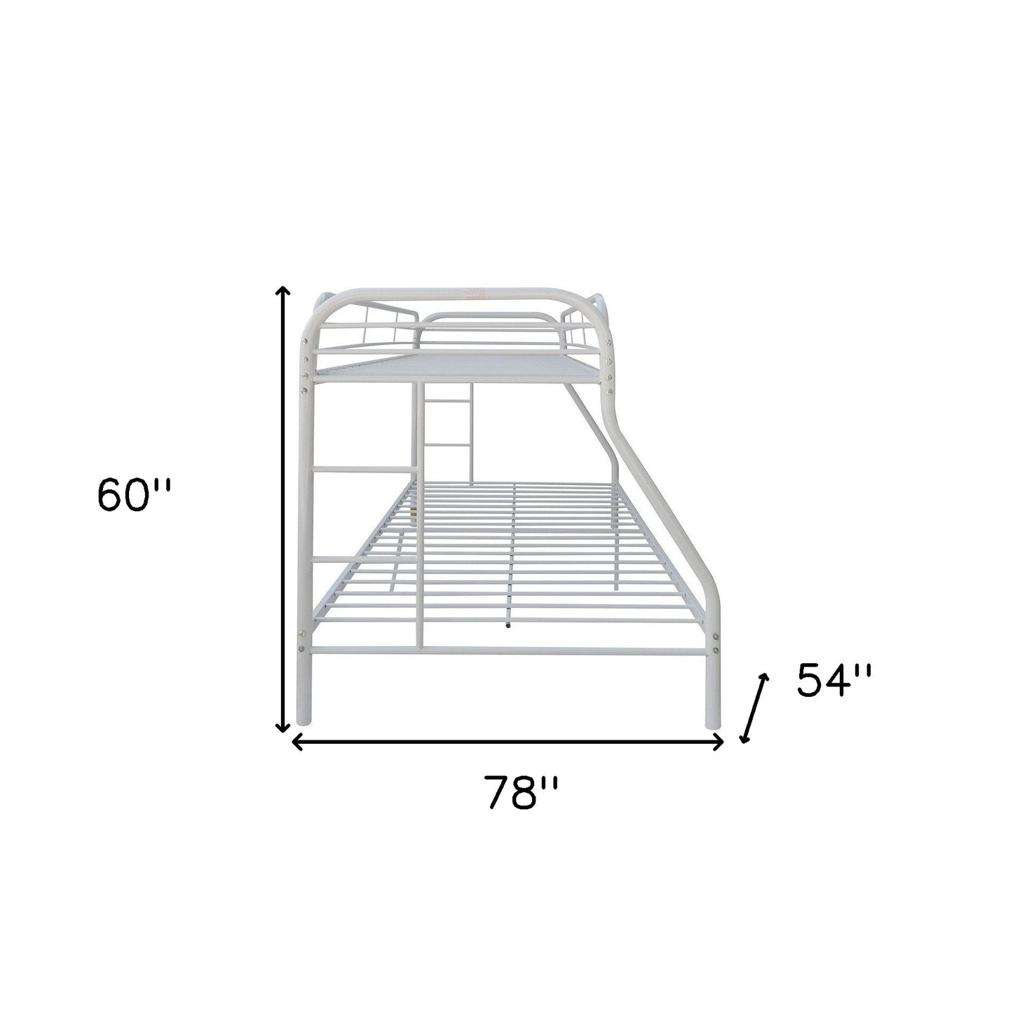 78" X 54" X 60" Twin Over Full Rainbow Metal Tube Bunk Bed