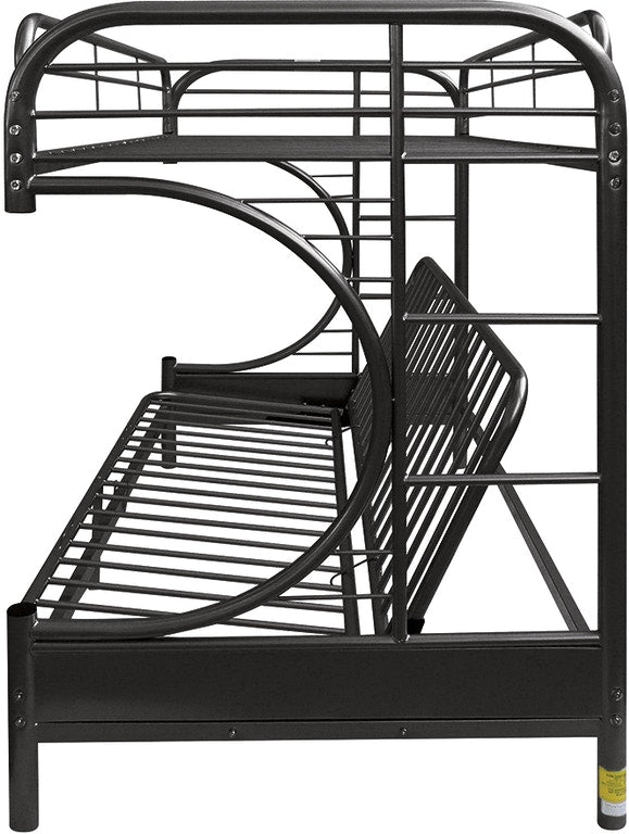 Black Twin Over Full Contemporary Metal Bunk Bed