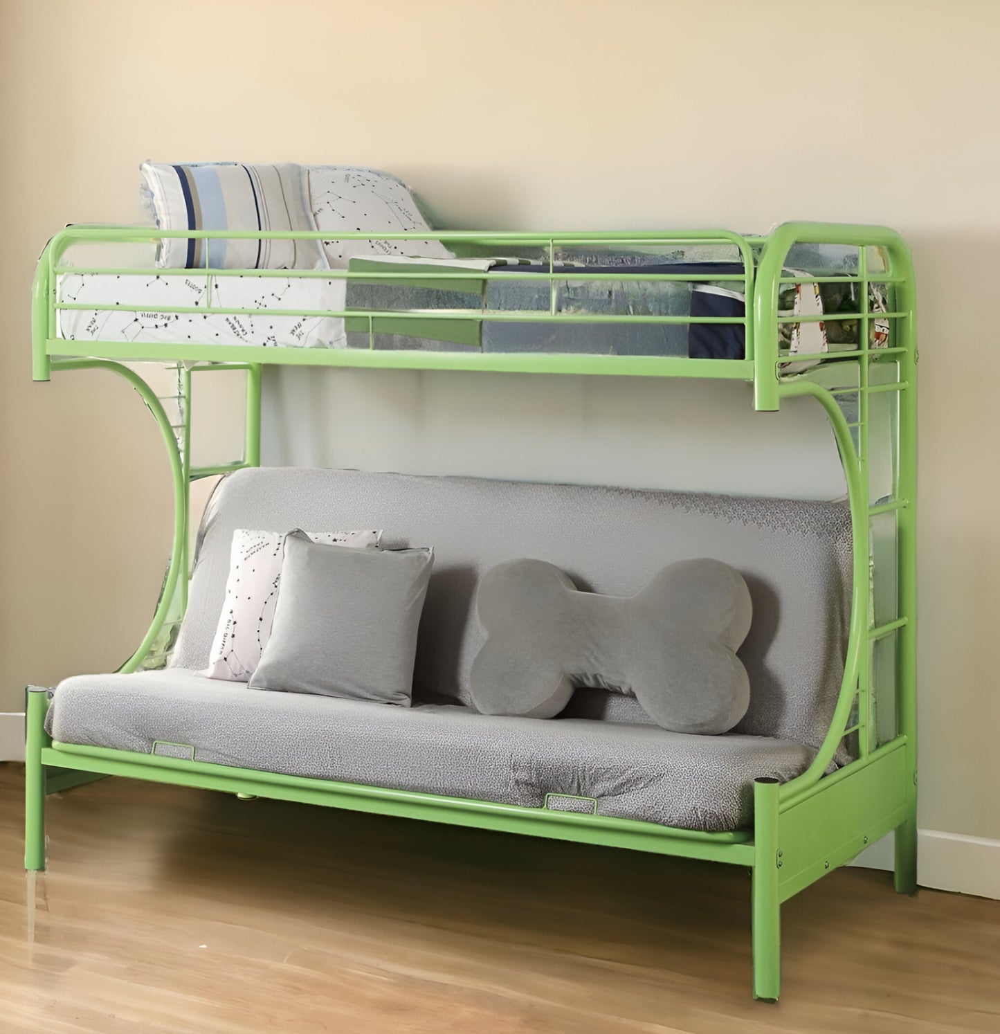 Black Twin Over Full Contemporary Metal Bunk Bed