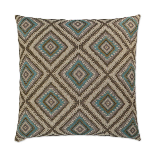 D.V. KAP HOME   24" x 24" Dakota Pillow - Turquoise Western Chic    - 2871-T-2424