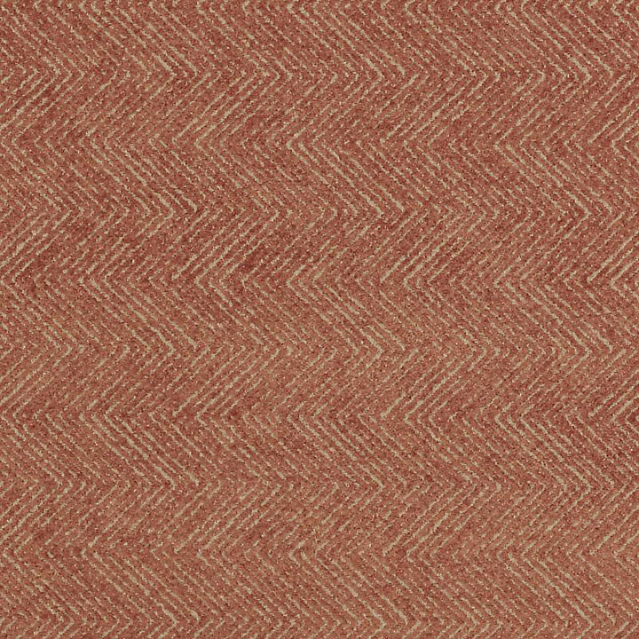 Rust-orange chevron woven upholstery fabric with beige flecks.