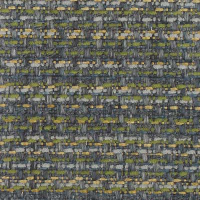 Close-up of blue/green tweed-style woven fabric with yellow flecks.