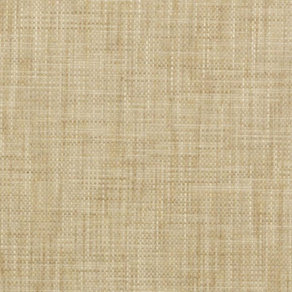 Beige woven upholstery fabric texture with a visible crosshatch weave in natural, warm straw tones.
