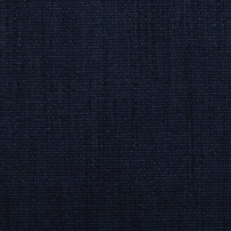 Deep indigo upholstery fabric close-up with visible weave texture.