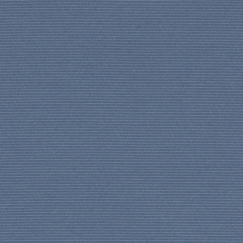 Close-up of blue ribbed upholstery fabric texture with subtle horizontal lines.