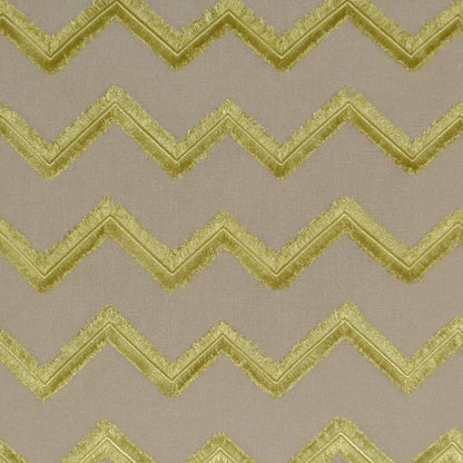 Citron embroidery forming a textured chevron on taupe pillow fabric; 24x24 decorative throw pillow.