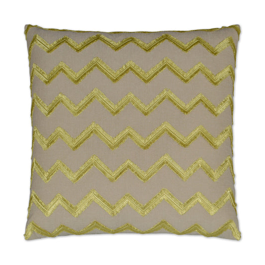 D.V. KAP HOME   24" x 24" Symmetry Pillow - Citron Embroidery, Textured, Chevron    - 2899-C-2424