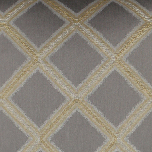 D.V. KAP HOME 2903-P-YARD Hekla Fabric - Patina Geometric  Gold, Grey   - Hekla
