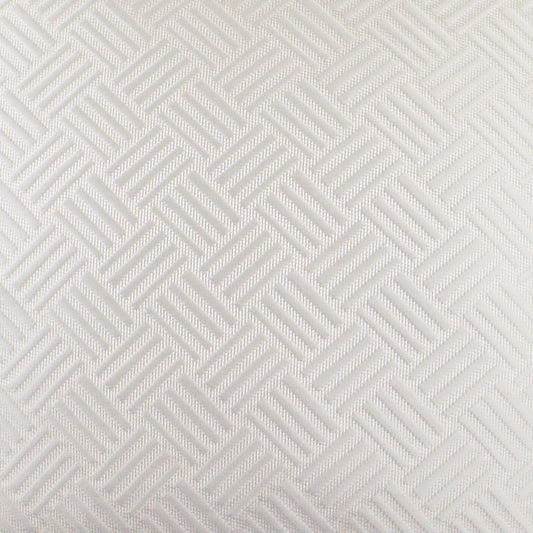 Light gray fabric with a raised diagonal ribbed diamond pattern in a repeating grid.