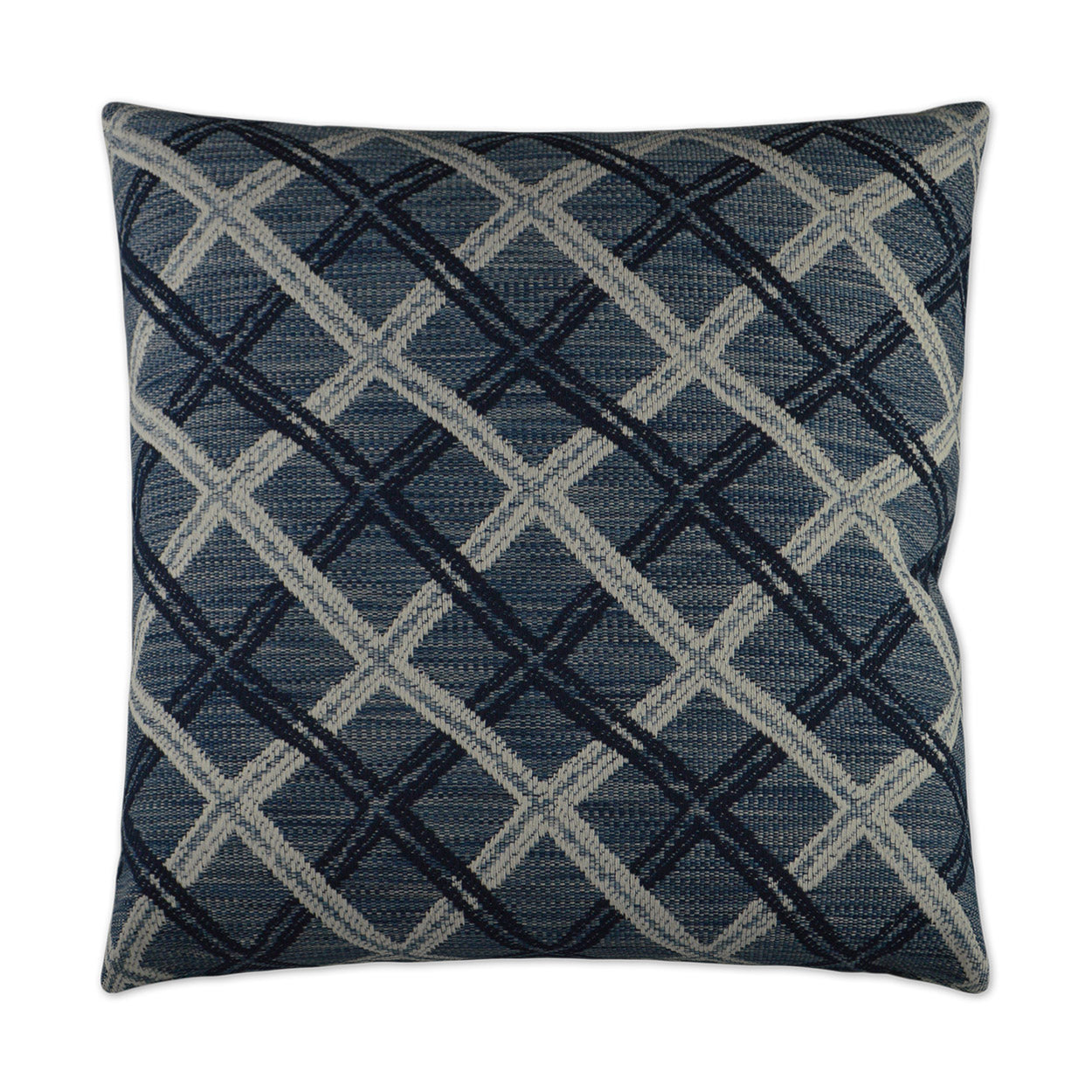 D.V. KAP HOME   24" x 24" Passata Pillow - Blue Plaid - Check    - 2916-B-2424