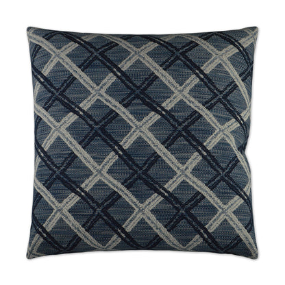 D.V. KAP HOME   24" x 24" Passata Pillow - Blue Plaid - Check    - 2916-B-2424