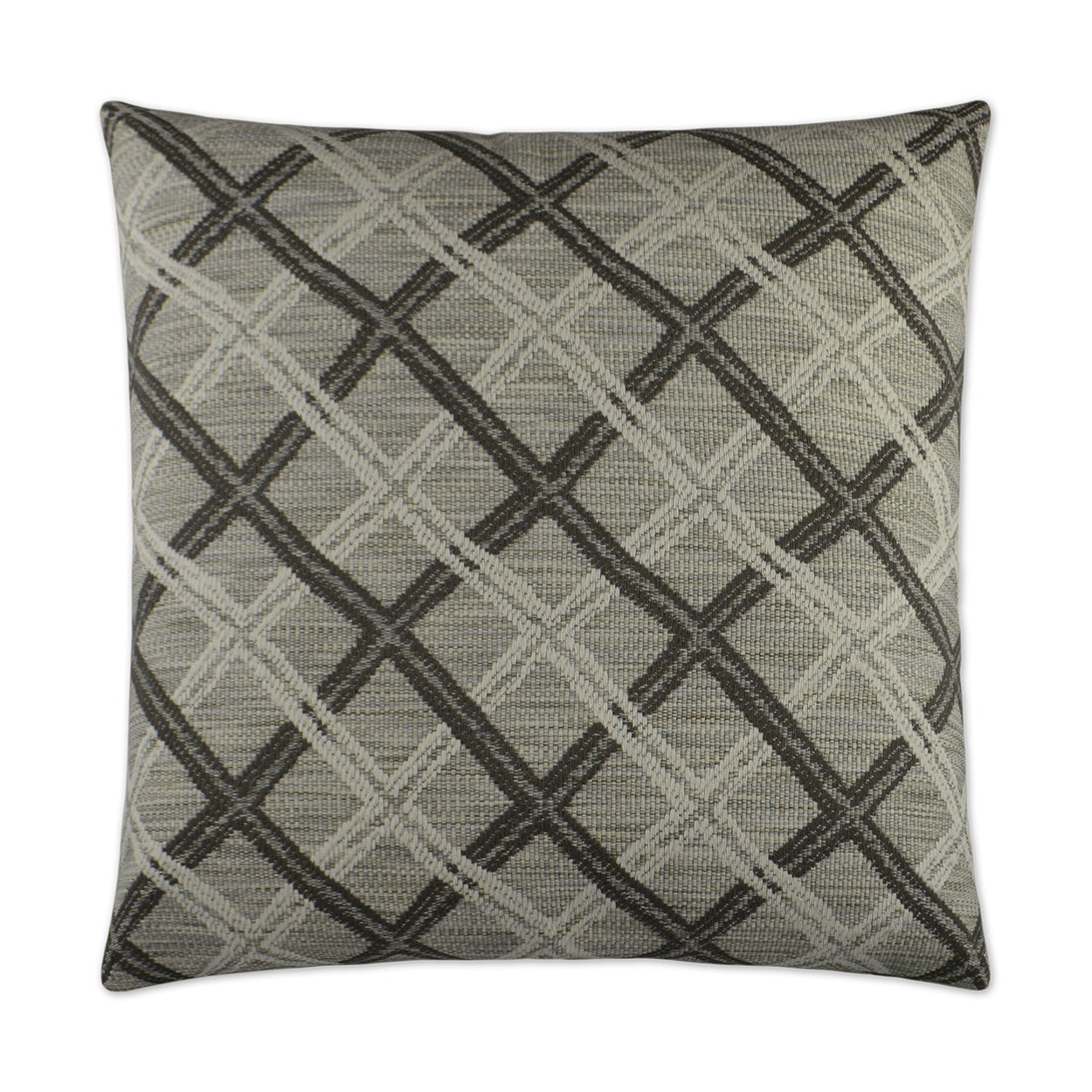 D.V. KAP HOME   24" x 24" Passata Pillow - Taupe Plaid - Check    - 2916-T-2424