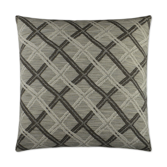 D.V. KAP HOME   24" x 24" Passata Pillow - Taupe Plaid - Check    - 2916-T-2424
