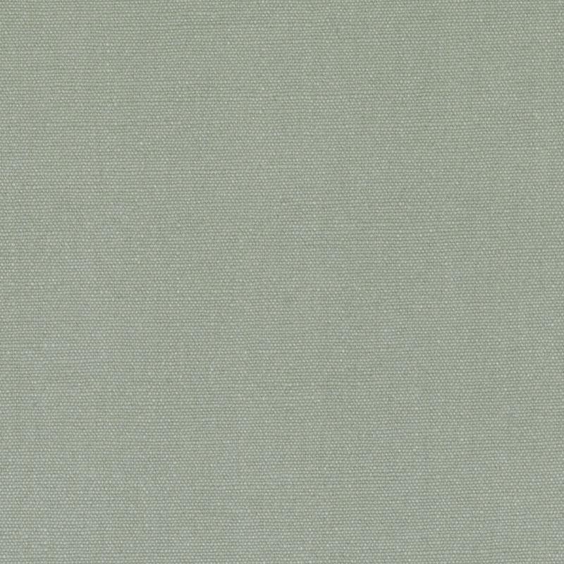 Muted sea-green linen-look woven upholstery fabric close-up texture.