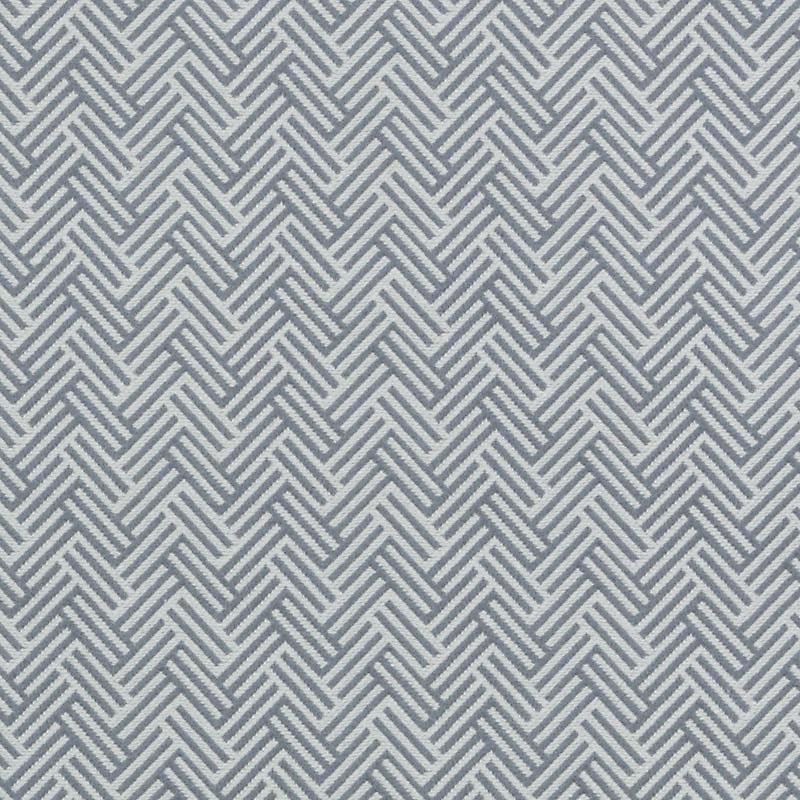 Gray metallic chevron herringbone pattern texture; interlocked zigzag weave in upholstery fabric.