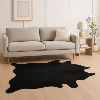 6' X 7' Off White Cowhide Cowhide Print Handmade Area Rug
