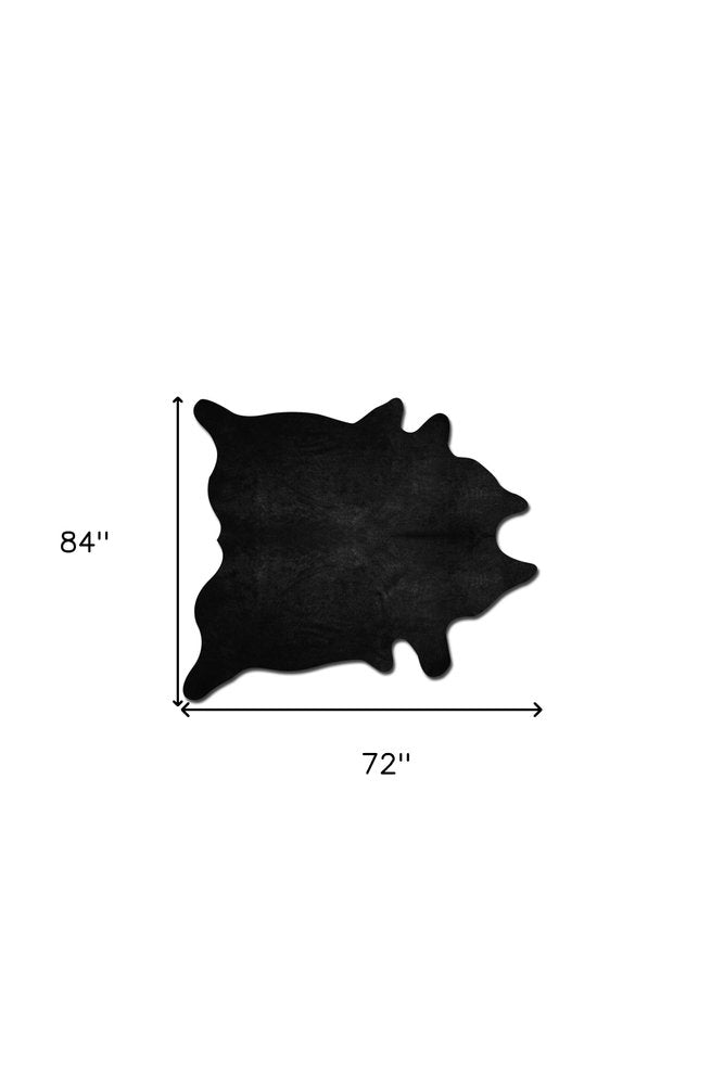 6' X 7' Off White Cowhide Cowhide Print Handmade Area Rug