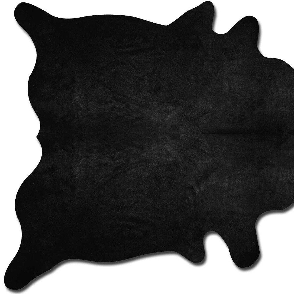 6' X 7' Off White Cowhide Cowhide Print Handmade Area Rug