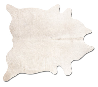 6' X 7' Off White Cowhide Cowhide Print Handmade Area Rug