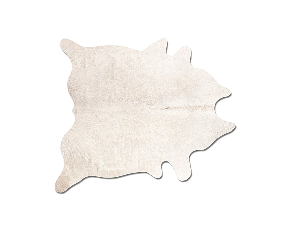 6' X 7' Off White Cowhide Cowhide Print Handmade Area Rug