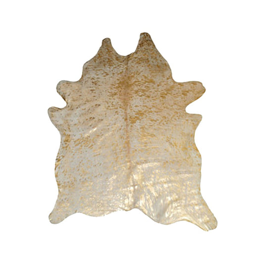 6' X 7' Red And Silver Cowhide Area Rug