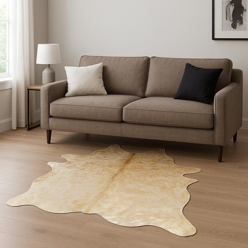 6' X 7' Gray Cowhide Cowhide Print Area Rug