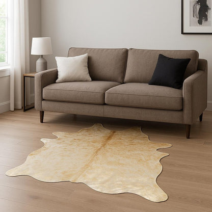 6' X 7' Natural Cowhide Cowhide Print Area Rug