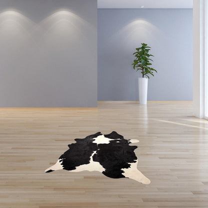 6' X 7' Brown And White Cowhide Handmade Area Rug