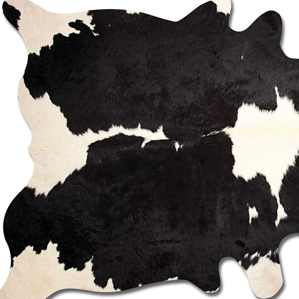 6' X 7' Brown And White Cowhide Handmade Area Rug