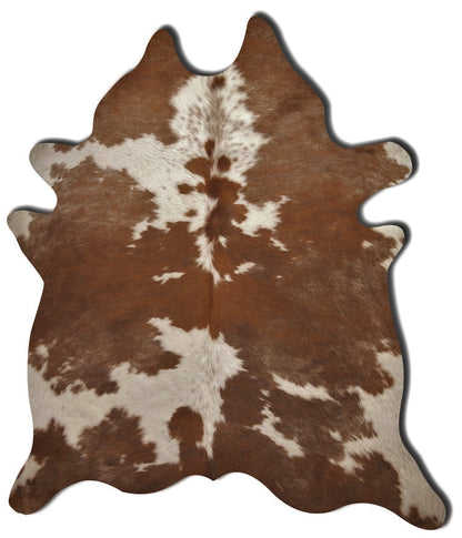 6' X 7' Brown And White Cowhide Handmade Area Rug