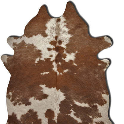 6' X 7' Brown And White Cowhide Handmade Area Rug