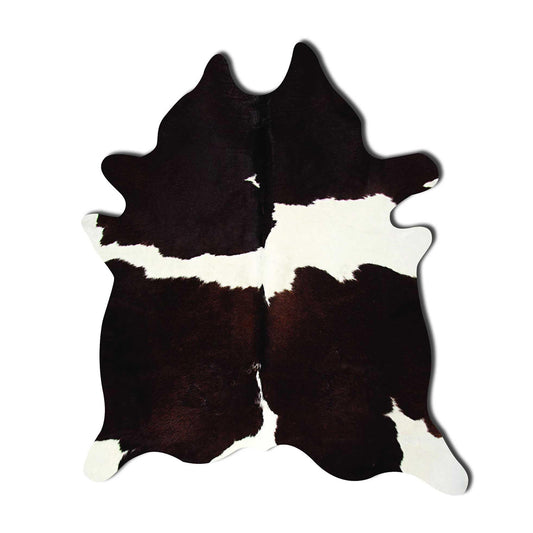 6' X 7' Brown and White Genuine Cowhide Area Rug