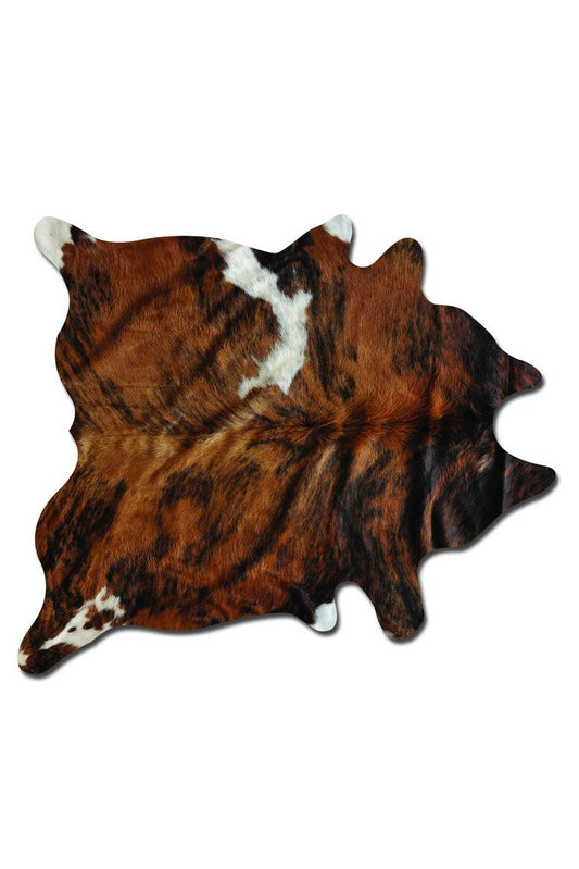 6' X 7' Brown And White Cowhide Cowhide Print Area Rug