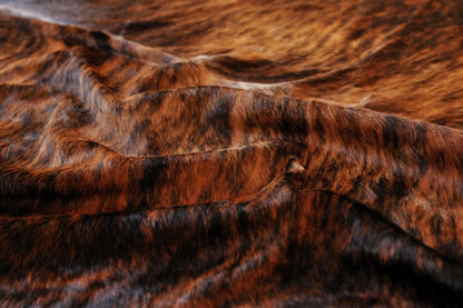 6' X 7' Brown And Black Cowhide Cowhide Print Area Rug