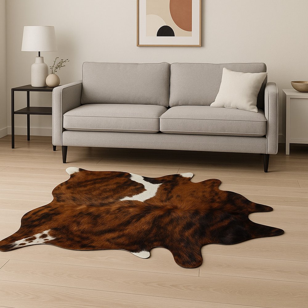 6' X 7' Black And White Cowhide Cowhide Print Area Rug