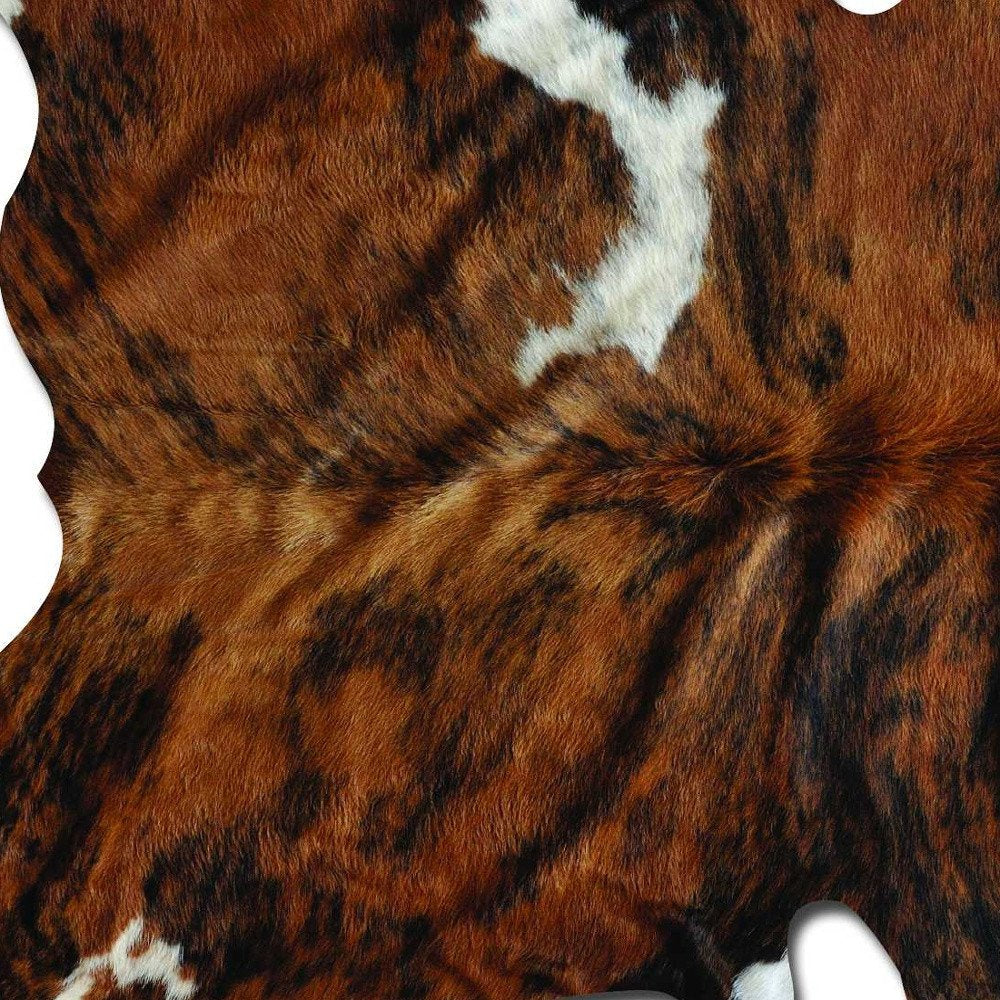 6' X 7' Black And White Cowhide Cowhide Print Area Rug