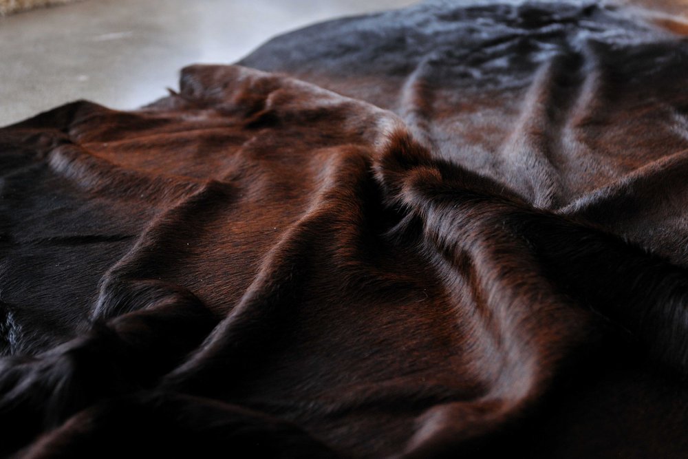 6' X 7' Brown And Black Cowhide Cowhide Print Area Rug