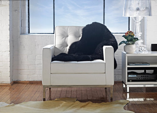6' Taupe Genuine Sheepskin Area Rug