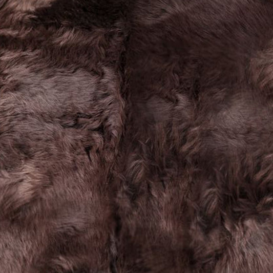 6' Taupe Genuine Sheepskin Animal Print Shag Area Rug