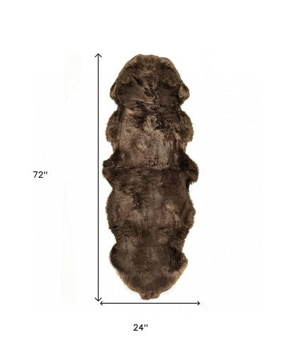 6' Taupe Genuine Sheepskin Area Rug