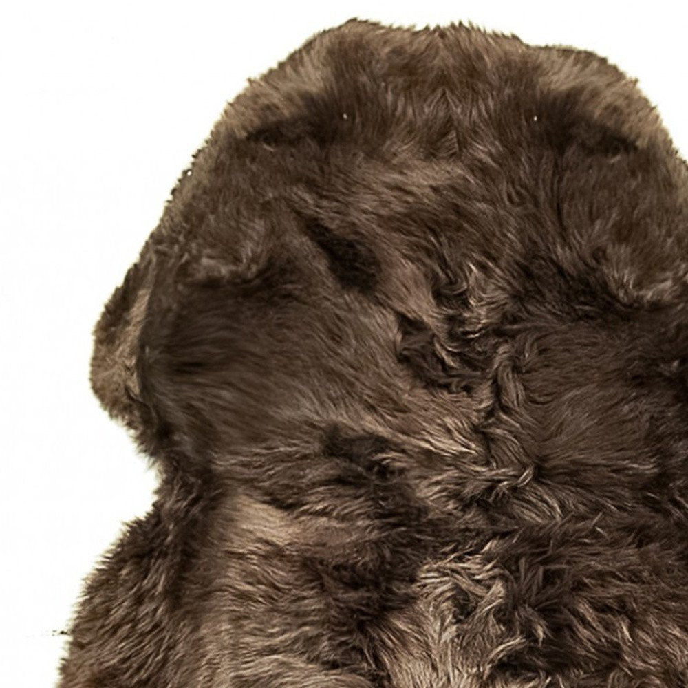 6' Chocolate Genuine Sheepskin Area Rug