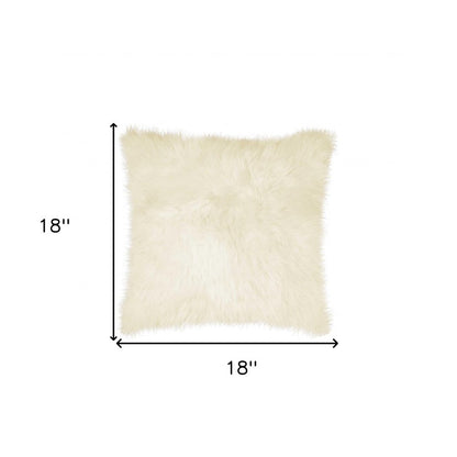 18" Gray Sheepskin Throw Pillow