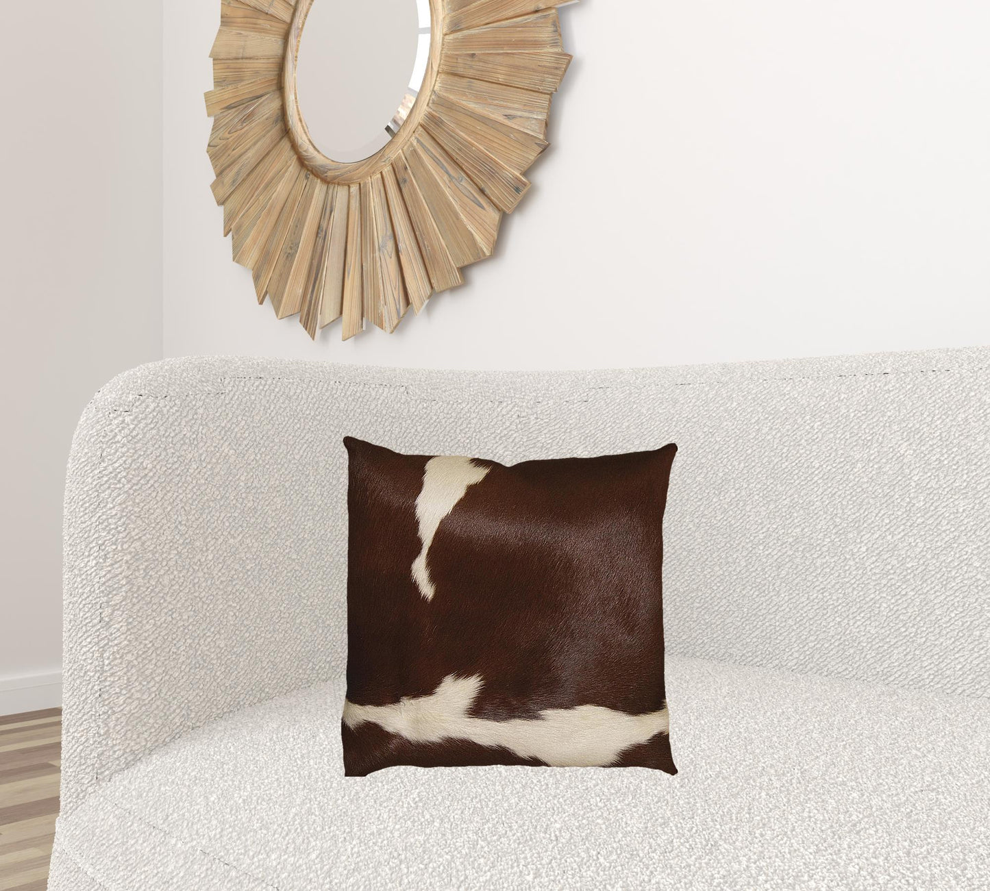 18" X 18" X 5" Chocolate Cowhide  Pillow