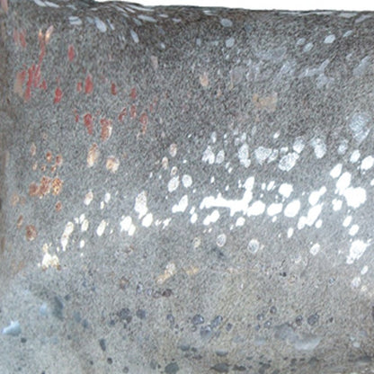 12" X 20" Black Cowhide Throw Pillow