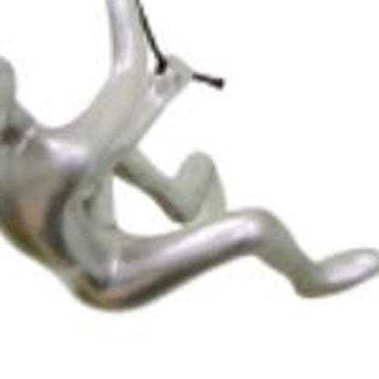 6" X 4" Silver Resin Climbing Man Hanging Dimensional Sculpture
