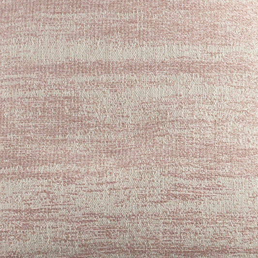 Soft pink textured woven fabric with beige flecks; versatile for upholstery or apparel.