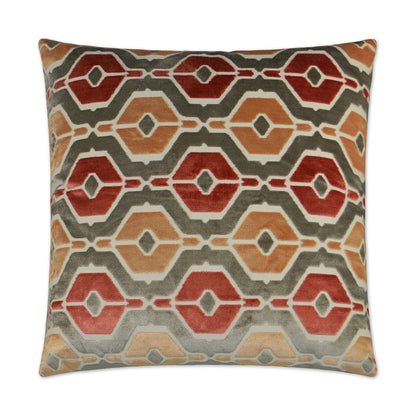 D.V. KAP HOME   24" x 24" Dellan Pillow - Coral Traditional, Geometric    - 2942-C-2424